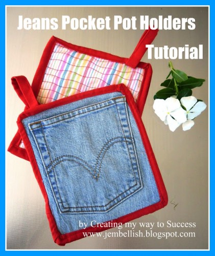 Jeans Pocket pot holders tutorial