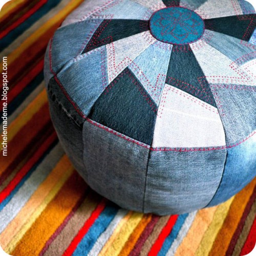 denim pouf