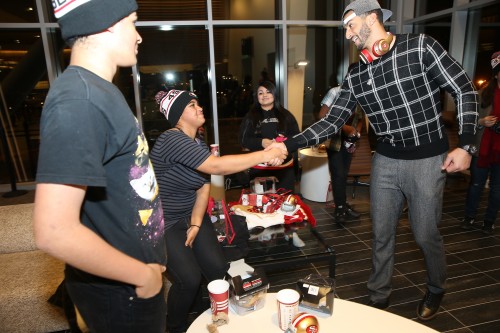 Colin Kaepernick and Teens from the Bill Wilson Center