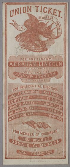Abraham Lincoln's Election Ticket
