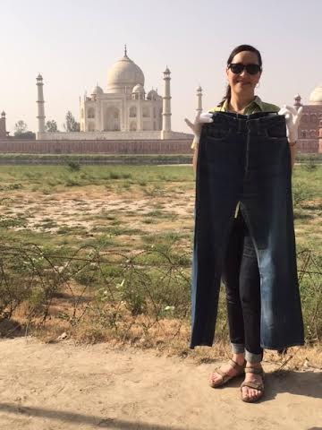 I hand-carried LS&Co.’s oldest pair of women’s blue jeans dubbed, “Harriet,” to India.