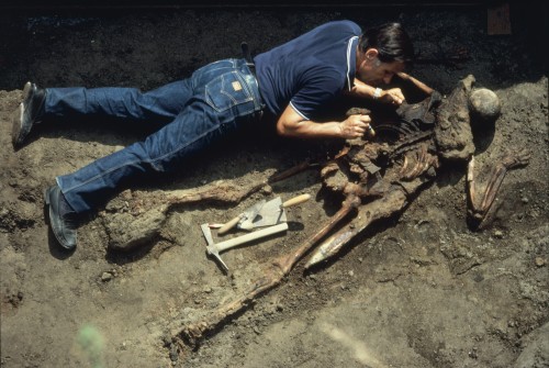 Victims of Mount Vesuvius' ancient eruption are excavated.