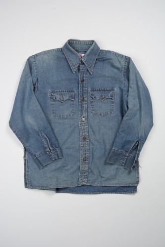 Men's denim shirt "The shirt that saved a life" 