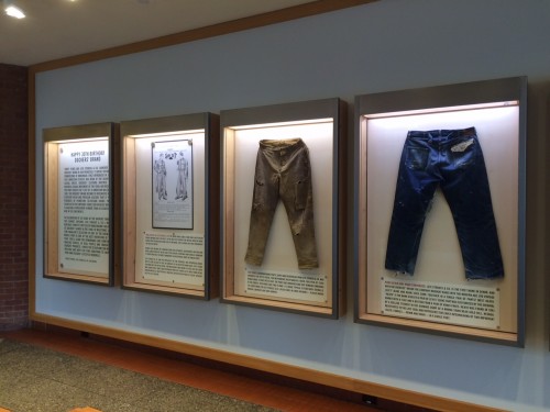 The display at the levi strauss museum showed the dungarees sale