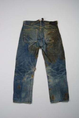 Lot 501 waist overalls back cinch severe rust circa 1922-1936