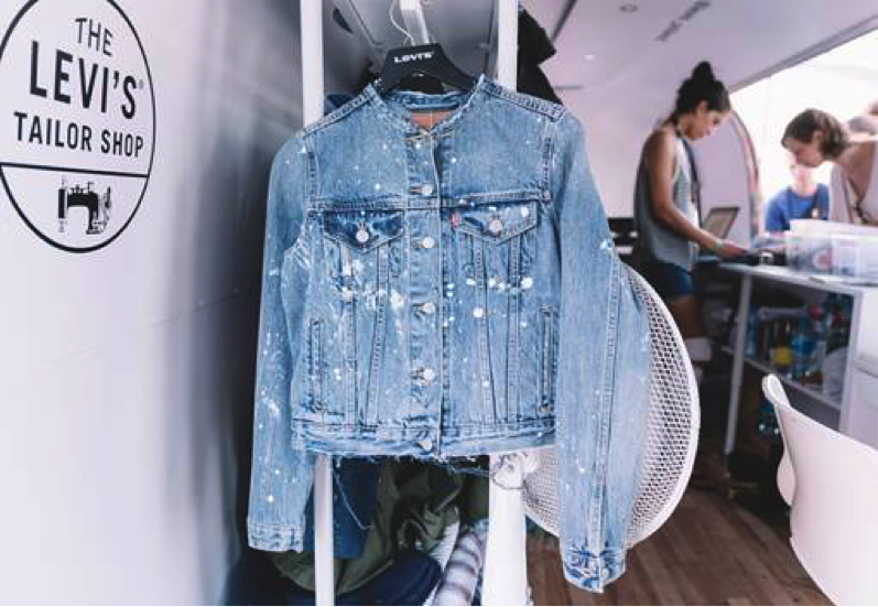 levi's customized jean jacket