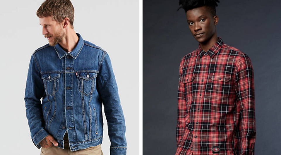 Levi's nfl plaid western hot sale shirt