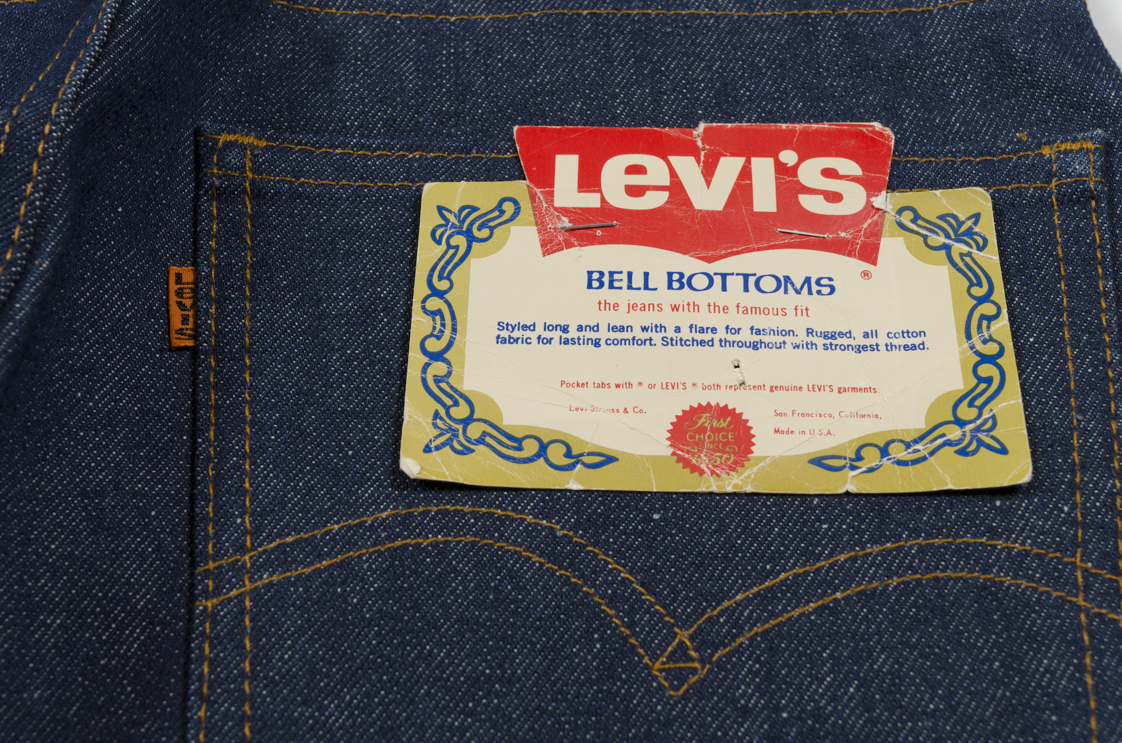 1960's Levi's 646 Big E  High Rise Bellbottom Leg Denim 60s 70s