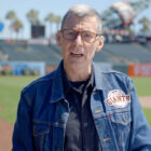 LS&Co. CEO Chip Bergh stands in Oracle Park in a Giants branded trucker jacket