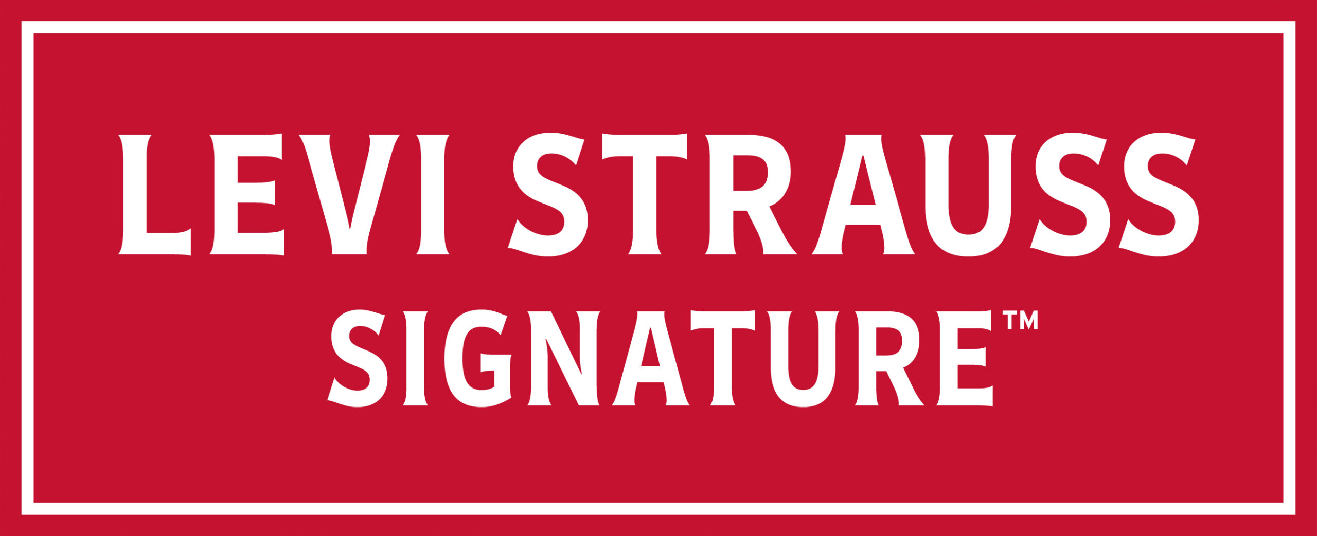 The logo for Levi Strauss Signature - rectangle with white text reading 